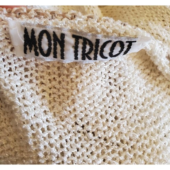 Mon Tricot vintage Boho sleeveless knit Tunic Cardigan Sweater/swim cover O/S - Picture 6 of 6